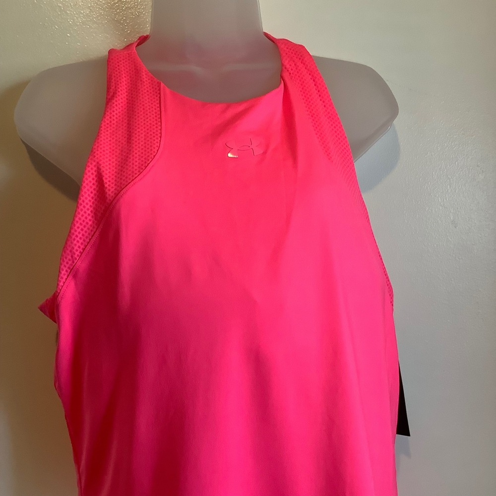 Under Armour Armour Sport 2-in-1 Built n Bra Tank Neon Pink HeatGear XL 1356299 - Picture 10 of 16